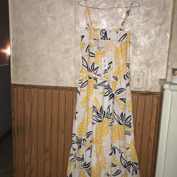 Black,yellow & white Cleo pineapple sundress - Picture 3 of 7